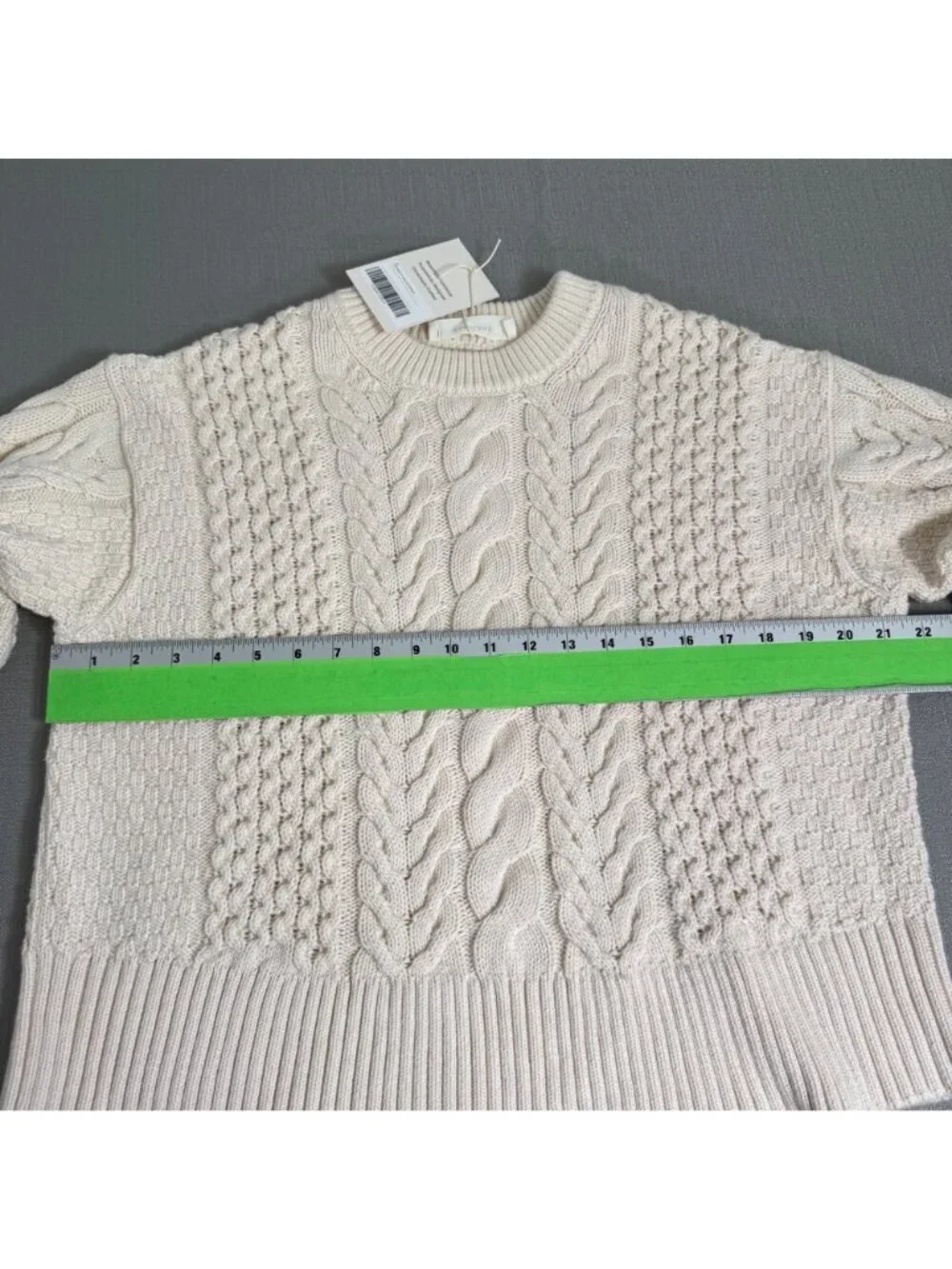 Everlane The Cable Sweater Everyday Organic Cotton Boxy Crewneck Fisherman Small - Picture 13 of 15